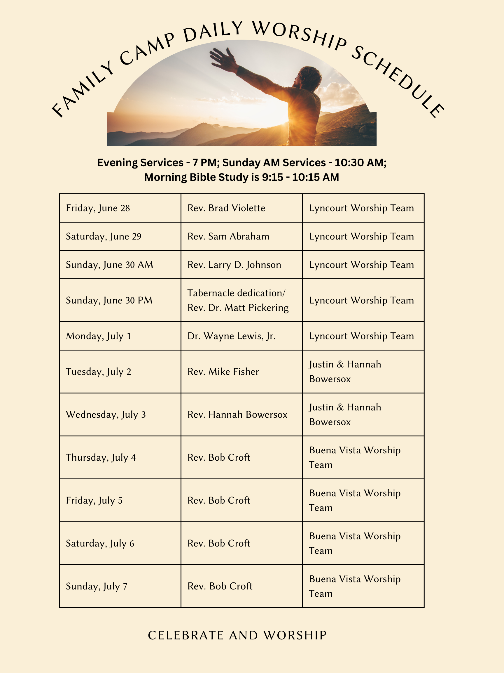 Family-Camp-Daily-Worship-Schedule – Chambers Wesleyan Camp